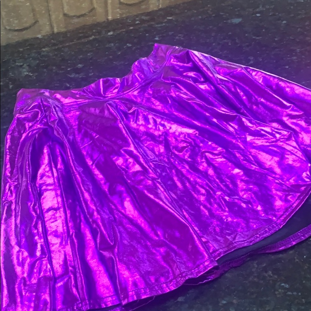 Purple foil disco skirt